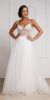 Beaded Spaghetti Prom Gown with Tulle Skirt in White